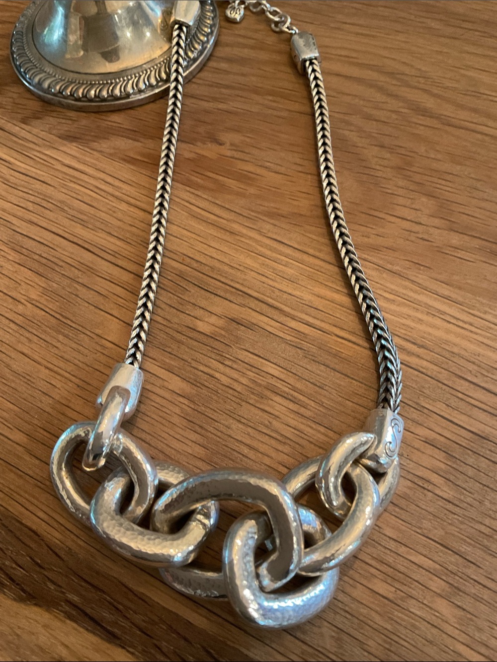 Brighton Mercer Chunky Chain Silver Link Necklace - Picture 4 of 6
